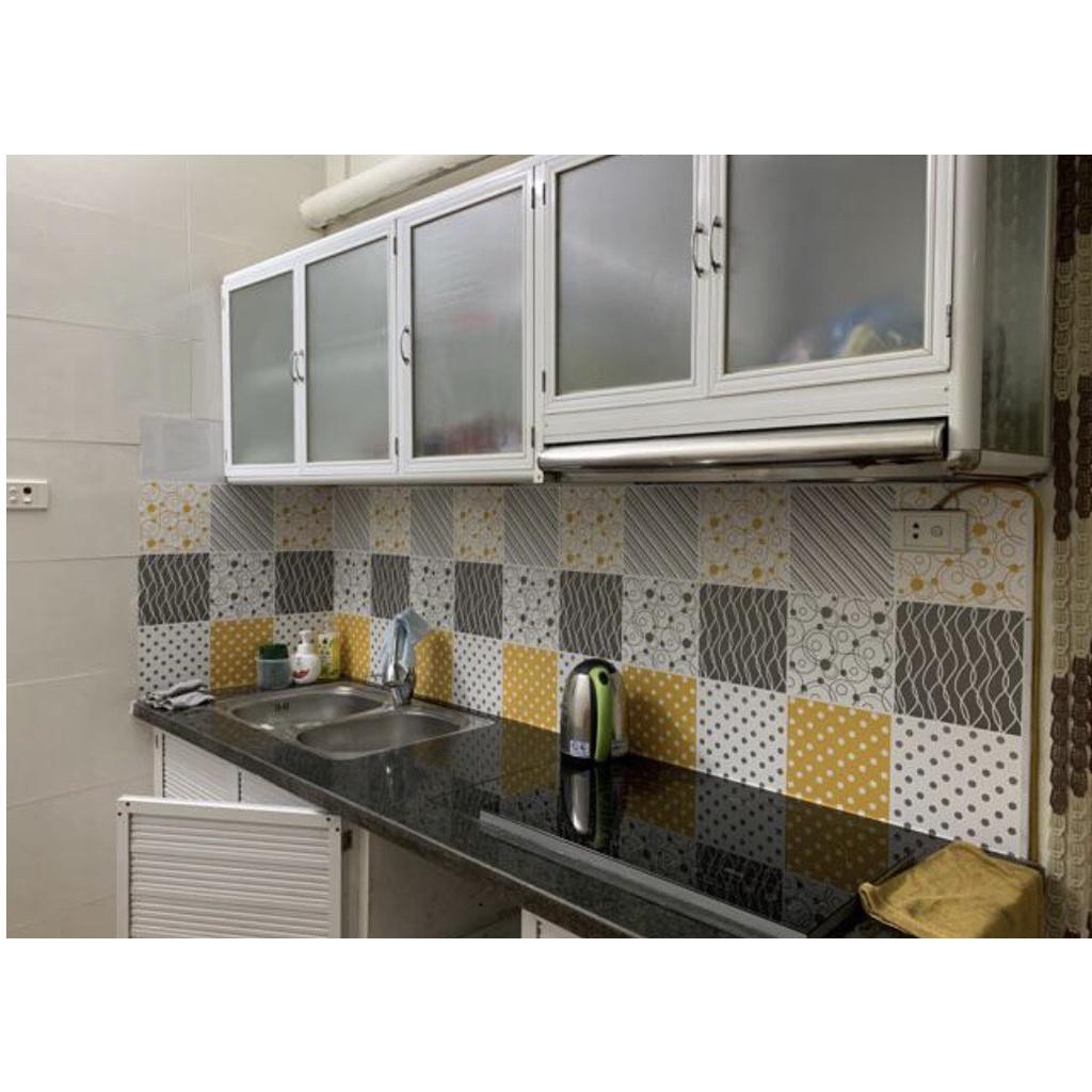 Decal chống nước dán nhà vệ sinh dán tường bếp dễ lau chùi chịu nhiệt Loại 1 - Mix Line Khổ 40x60cm 0018