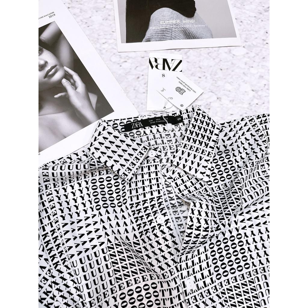 SSHOP XU HƯỚNG - ÁO SƠ MI HOẠ TIẾT CHỮ CHO NỮ
