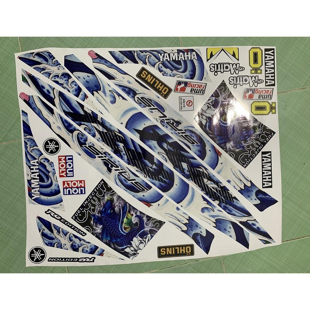 Tem sirius fi trắng xanh cá chép