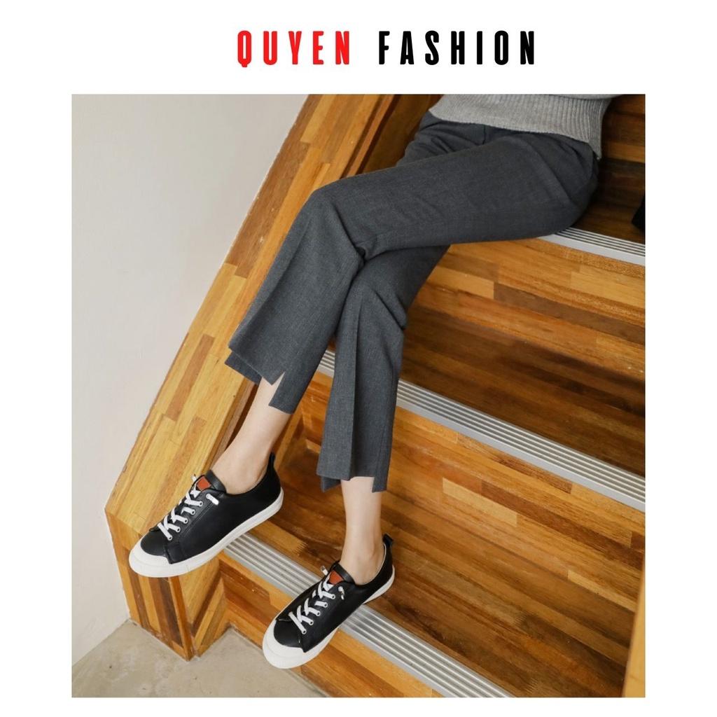 Quần Âu Công Sở Nữ Thời Trang Quyên Fashion, Dáng Đứng Xẻ Gấu Cá Tính QQM124