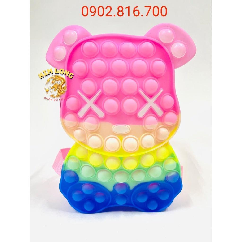 Balo pop it - Balo Cặp đi học cho bé mẫu giáo - mầm non hình GẤU BEARBRICK TEDDY