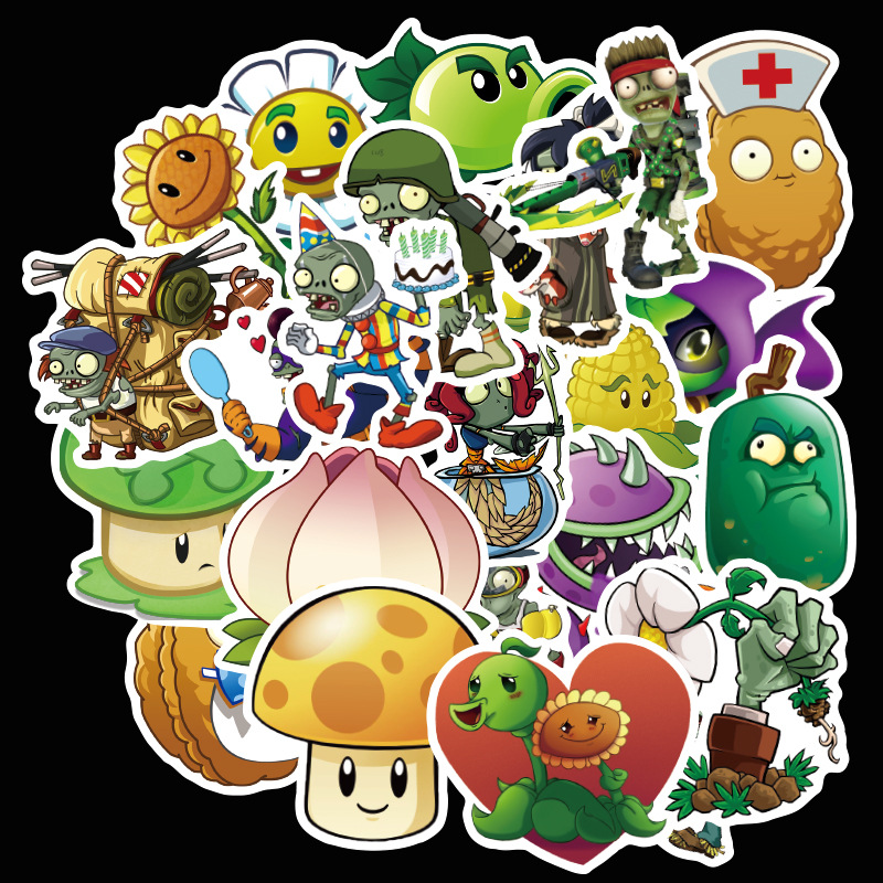 Sticker 50 miếng hình dán Plant VS Zombies