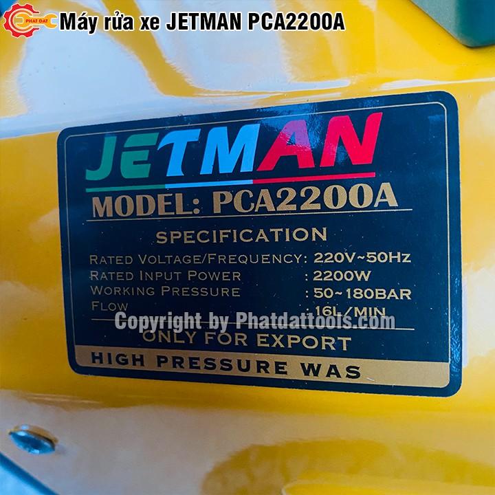 Máy xịt rửa công nghiệp JETMAN PCA2200A-Công suất 2200W-Bảo hành 12 tháng