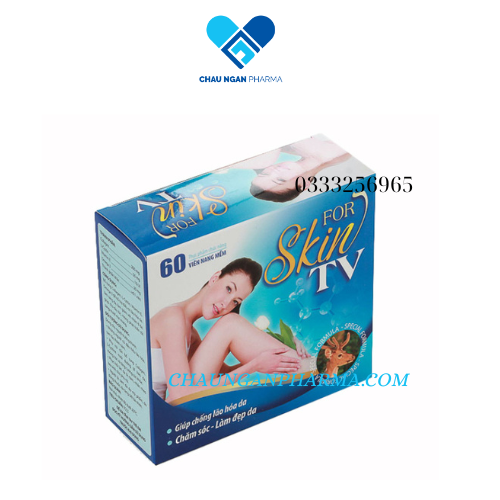 Viên uống đẹp da FORSKINTV - Chậm lão hóa da - nám da - giảm vết nhăn - Hộp 60 viên - Châu Ngân Pharma