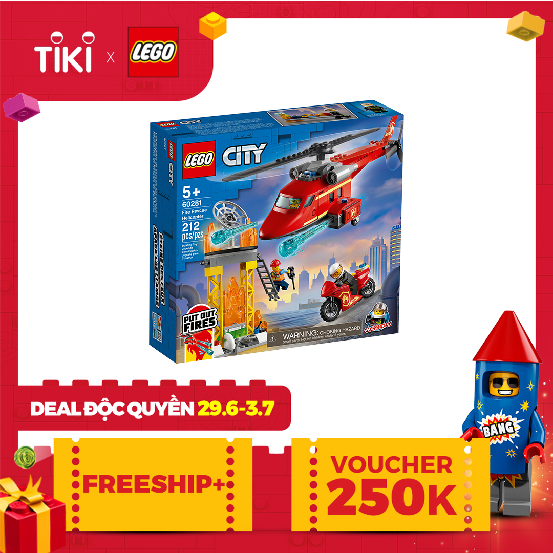 Đồ Chơi Lắp Ráp LEGO City Trực Thăng Cứu Hỏa 60281 Cho Bé Trên 5 Tuổi