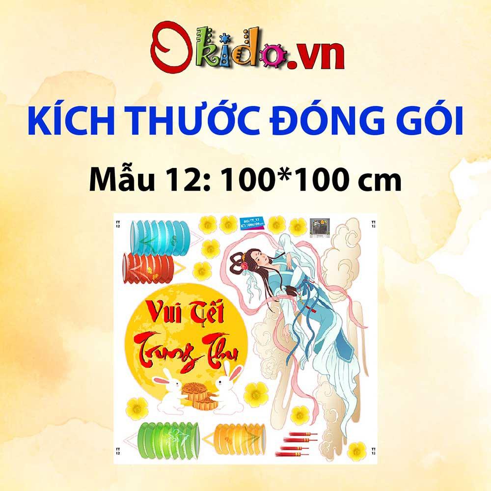 Decal trang trí trung thu 2021 gia đình đoàn viên đón chị Hằng