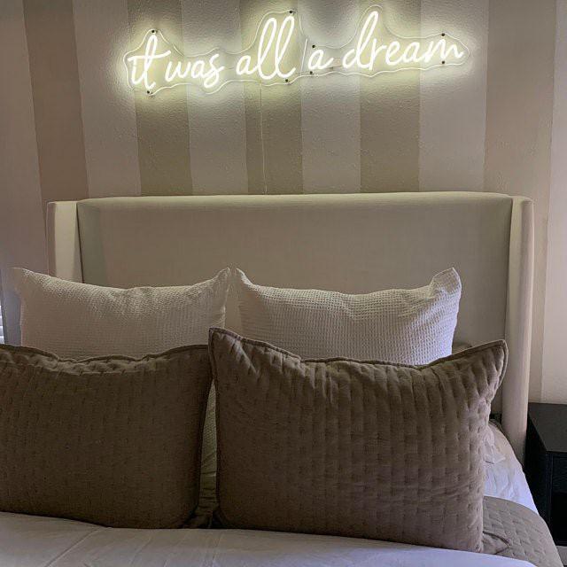 Đèn LED neon sign hình IT'S WAS ALL DREAM | Saigonneonart | Sử dụng điện 12V | Chuyên dùng trang trí tường, trang trí phòng ngủ, trang trí nhà , trang trí quán coffee, trang trí cửa hàng