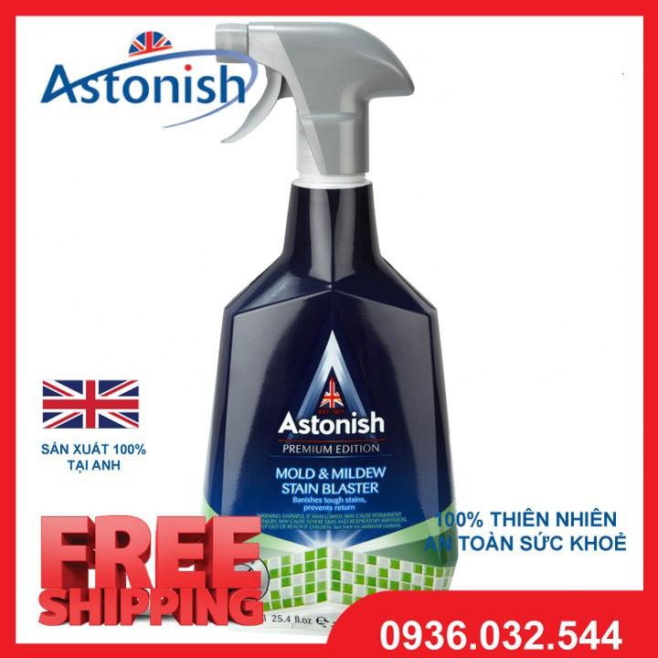 Tẩy đa năng Astonish Bình xịt vệ sinh, nhà tắm Astonish, xịt tẩy nấm mốc, nước lau kính Astonish 750ml, Hàng chính hãng