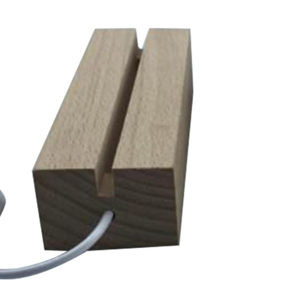 2X LED Display Lights Wooden Lighted Base Stand for Crystal Warm White B Type