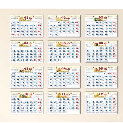 Lịch tết 2023 Lịch treo tường 12 tờ 30x40cm mỗi tháng là 1 tờ 12 tháng PHÚC LỘC AN KHANG