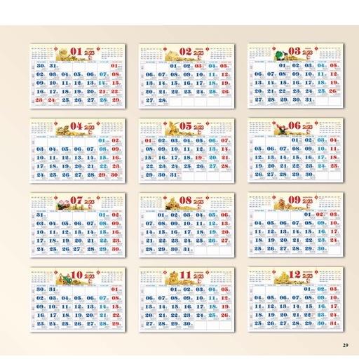 Lịch tết 2023 Lịch treo tường 12 tờ 30x40cm mỗi tháng là 1 tờ 12 tháng PHÚC LỘC AN KHANG