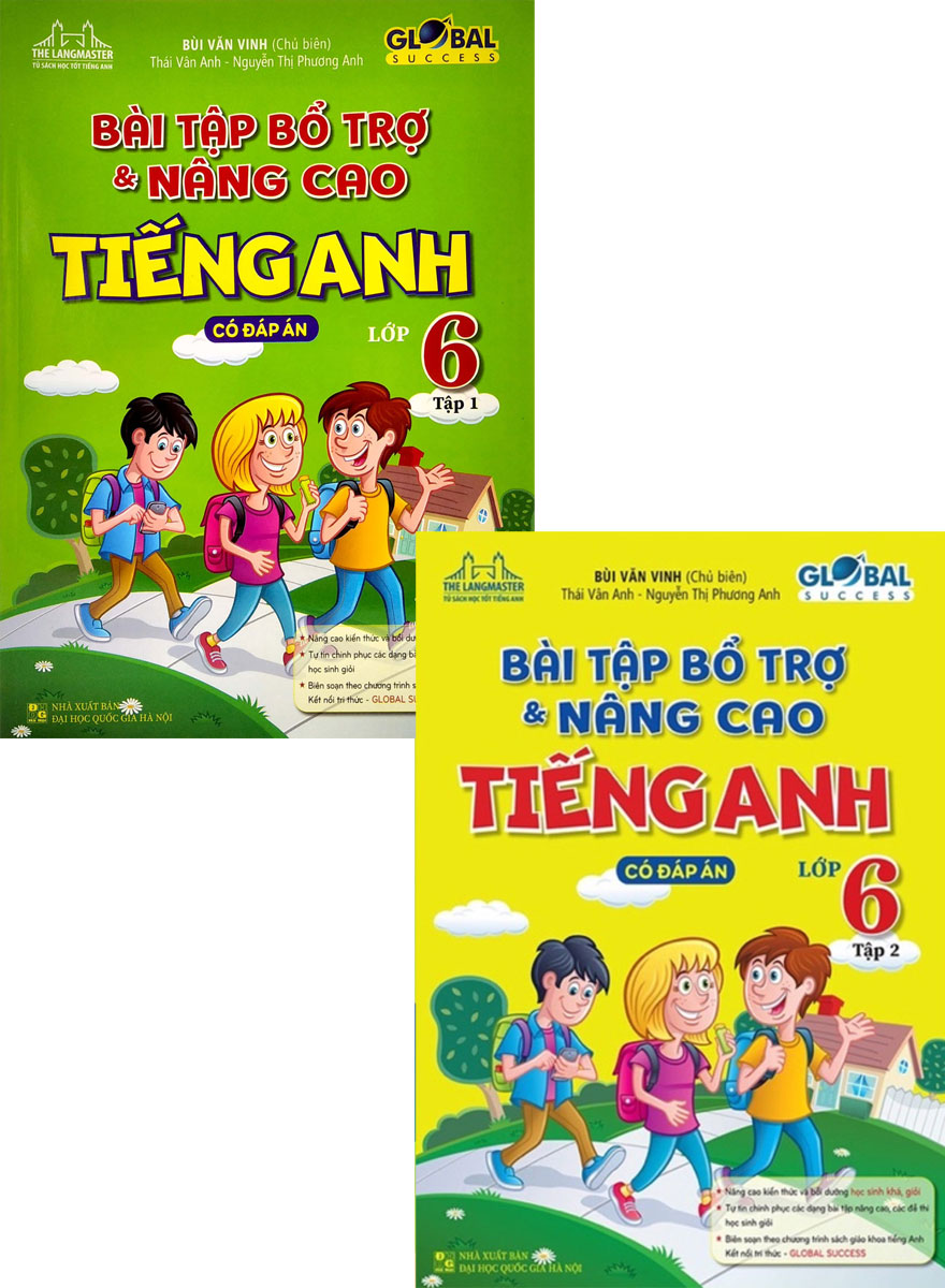 Combo The Langmaster - Bài Tập Bổ Trợ Và Nâng Cao Tiếng Anh Lớp 6 - Tập 1 + 2 (Có Đáp Án) - Global Success (Bộ 2 Cuốn) _MT