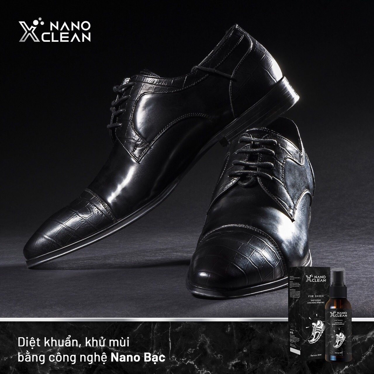 Chai xịt giày diệt khuẩn khử mùi hôi giày hôi chân nano bạc Nano Xclean For Shoes