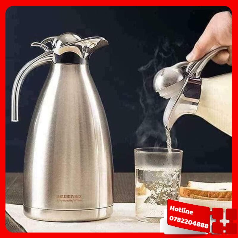 Bình Giữ Nhiệt Mỏ Vịt Nóng Lạnh Ruột Inox 304 Cao Cấp 2L - Bình Phà Trà Cà Phê Tại Nhà Dung Tích Lớn Có Quai Cầm - Loại Tốt