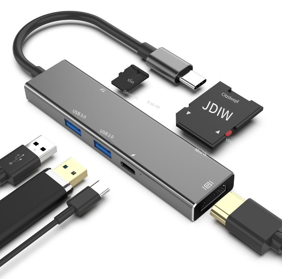 Đảm bảo chất lượng Trạm nối sáu trong một Type-c sang HDMI usb3.0 bộ chuyển đổi đa chức năng máy tính xách tay đầu đọc thẻ sd/tf