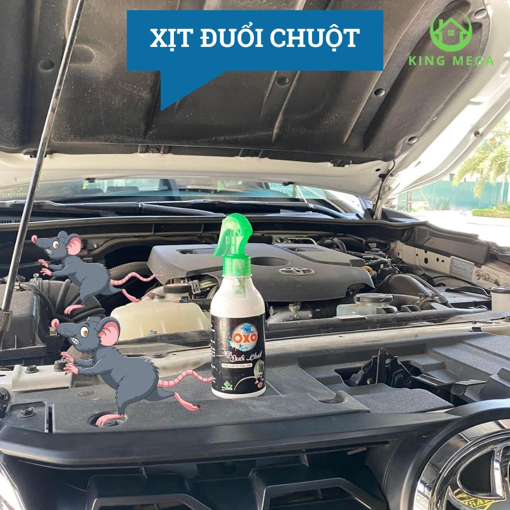 Thuốc đuổi chuột - Xịt đuổi chuột thảo mộc OXO - Đuổi chuột xe ô tô, nhà kho, nhà xưởng, nhà bếp an toàn hiệu quả