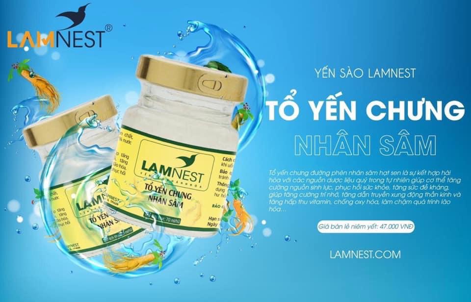 Lốc 6 hủ Tổ Yến Chưng Nhân Sâm ( 28% yến ) - Lamnest