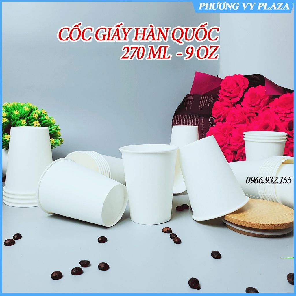 50 Chiếc cốc giấy 270ml ~ 9 OZ hàng cao cấp xuất khẩu Hàn Quốc