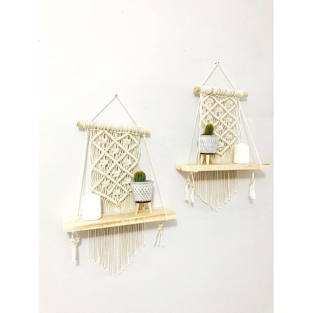 1 Kệ trang trí treo tường dây tết macrame