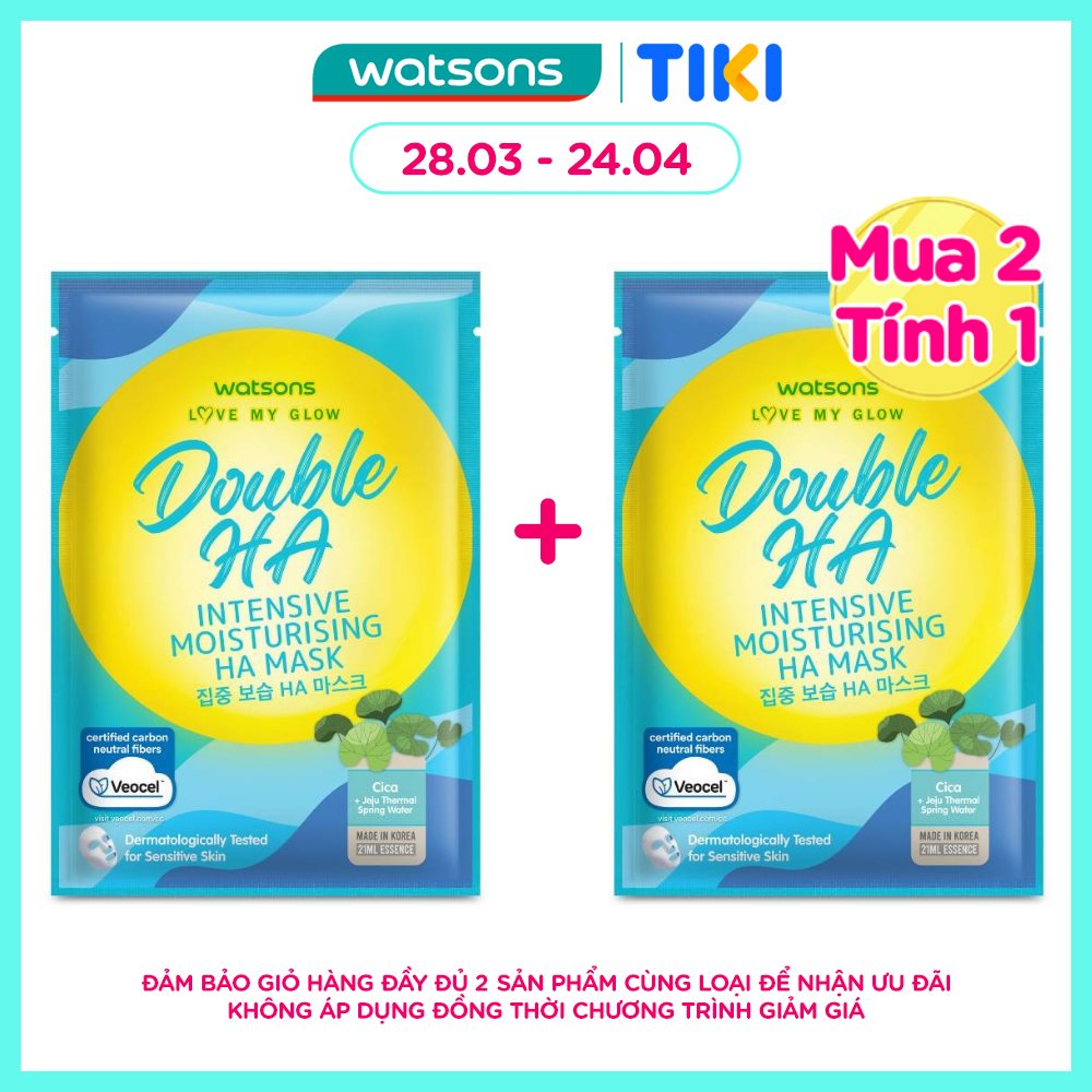 Mặt Nạ Watsons Double HA Intensive Moisturising HA Mask 21ml