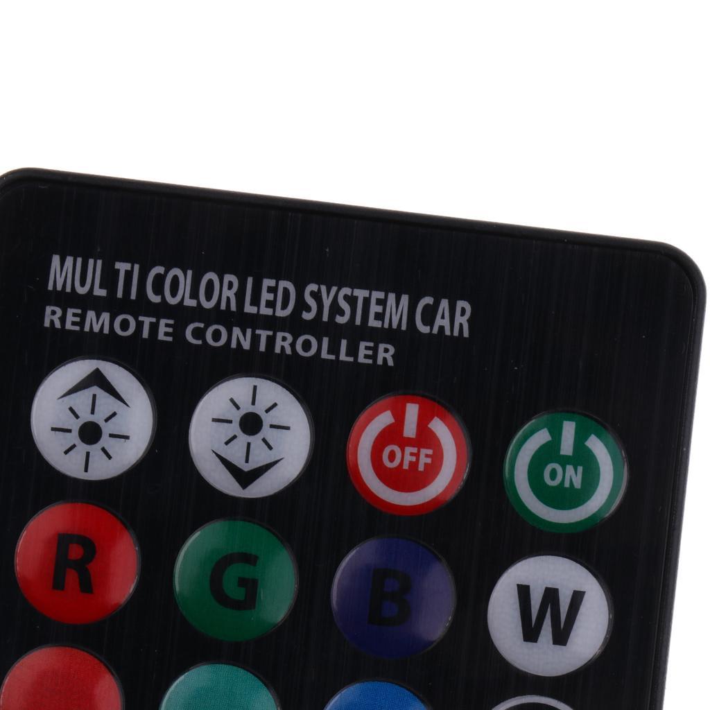 2pcs T10 5050 LED RGB Light Bulb for Interior Panel Exterior Lamp Remote
