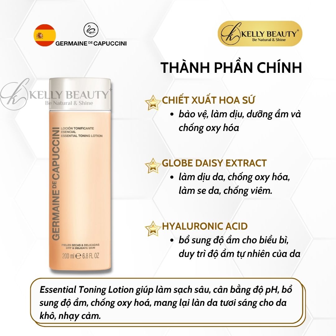 Nước Cân Bằng Cho Da Khô, Nhạy Cảm Germaine OPTIONS Essential Toning Lotion | Kelly Beauty