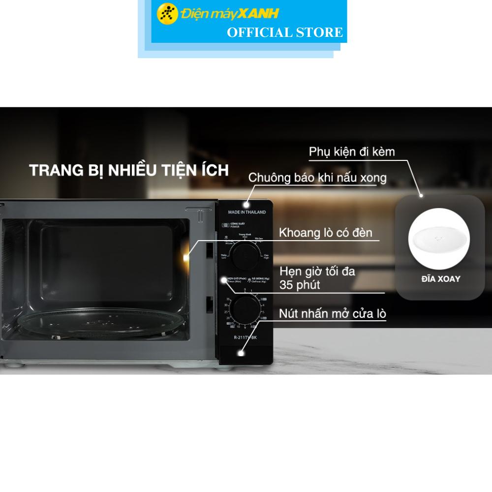 Lò vi sóng Sharp R-211TV-BK 21 lít - Hàng Chính Hãng