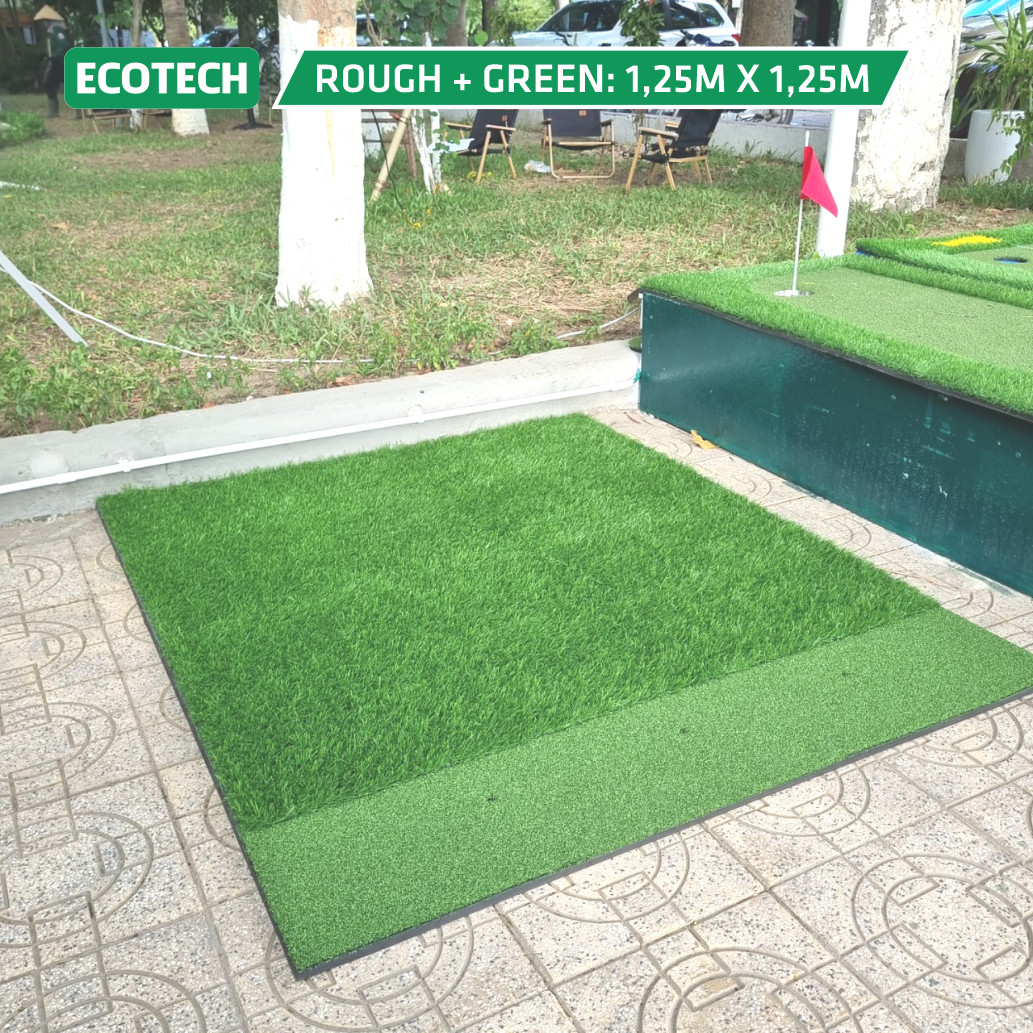 Thảm Tập Swing Golf ECO : Cao cấp, Đàn hồi tốt, có cỏ tập chíp, kèm Tee cao su.