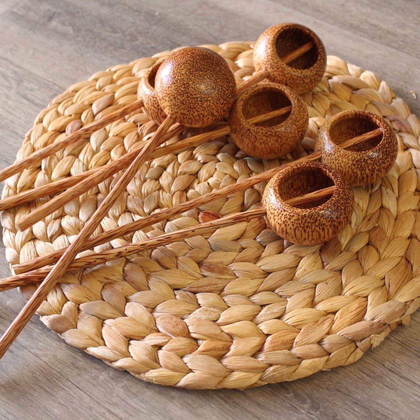 Thảm lục bình tròn D40cm tấm lót đan bằng bèo hay lục bình tự nhiên 100% làm lót, thảm, decor vintage