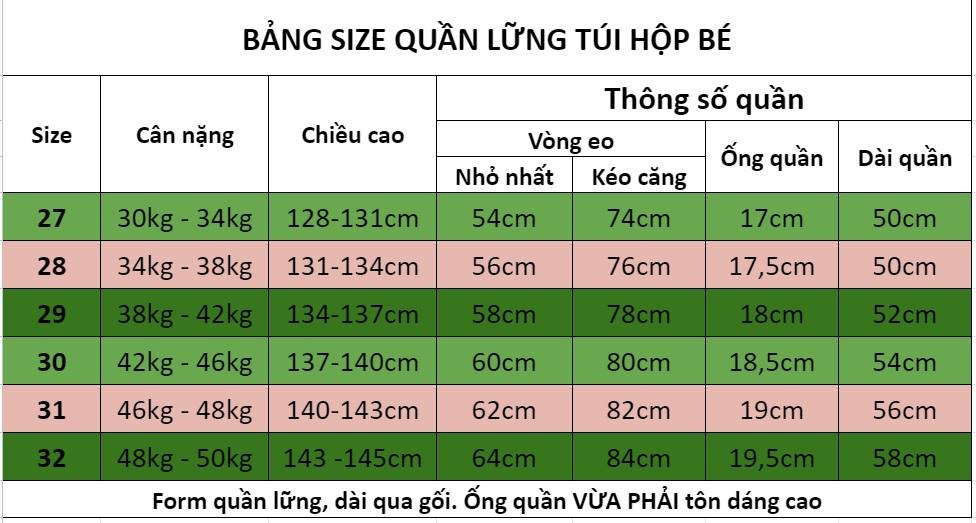 Quần túi hộp dành cho bé trai có BIG SIZE từ 30kg đến 50kg, quần lững lưng thun - NH Shop