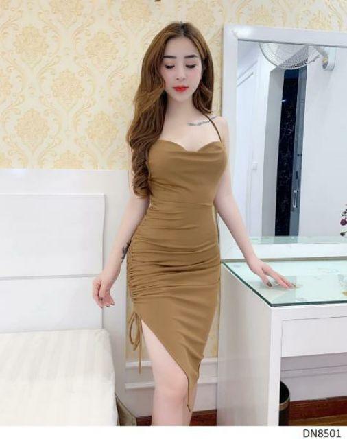 Đầm 2 dây rút nhúng sexy