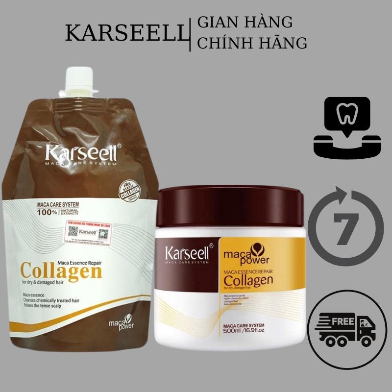 Kem ủ tóc phục hồi siêu mượt Collagen KARSEELL Maca 500ml, tóc đẹp chuẩn salon