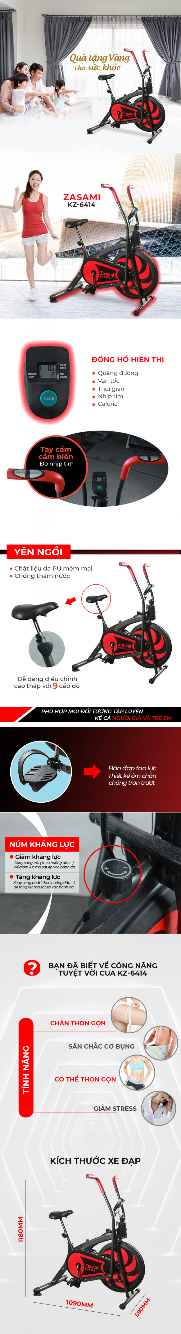 Xe Äáº¡p táº­p thá» dá»¥c zasami kz 6414