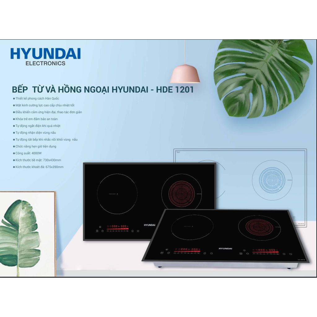 Bếp từ, Bếp đôi 1 từ,1 hồng ngoại  Hyundai HDE 1201 - Bảo hành chính hãng 12 tháng