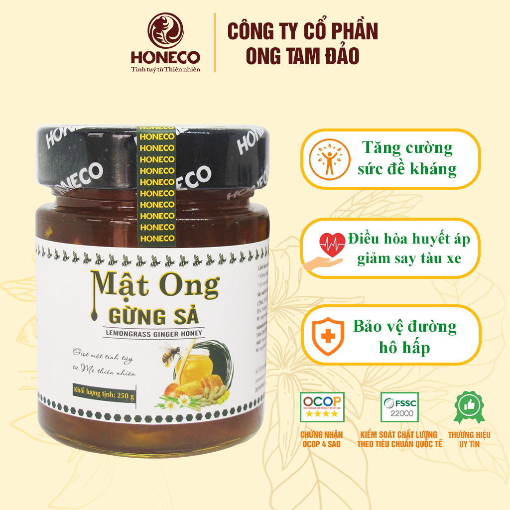 Mật ong Gừng Sả Honeco 250g