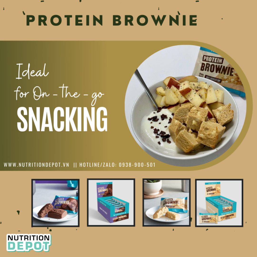 Bánh Protein Brownie Myprotein bổ sung năng lượng và Protein hộp 12 cái - Nutrition Depot Vietnam