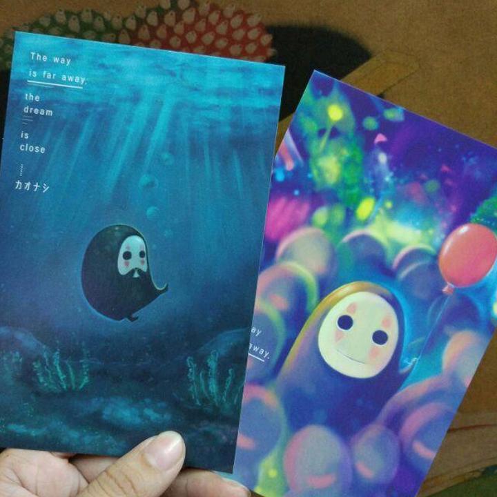 Postcard vô diện ghibli hộp ảnh bộ ảnh có ảnh dán sticker lomo bưu thiếp