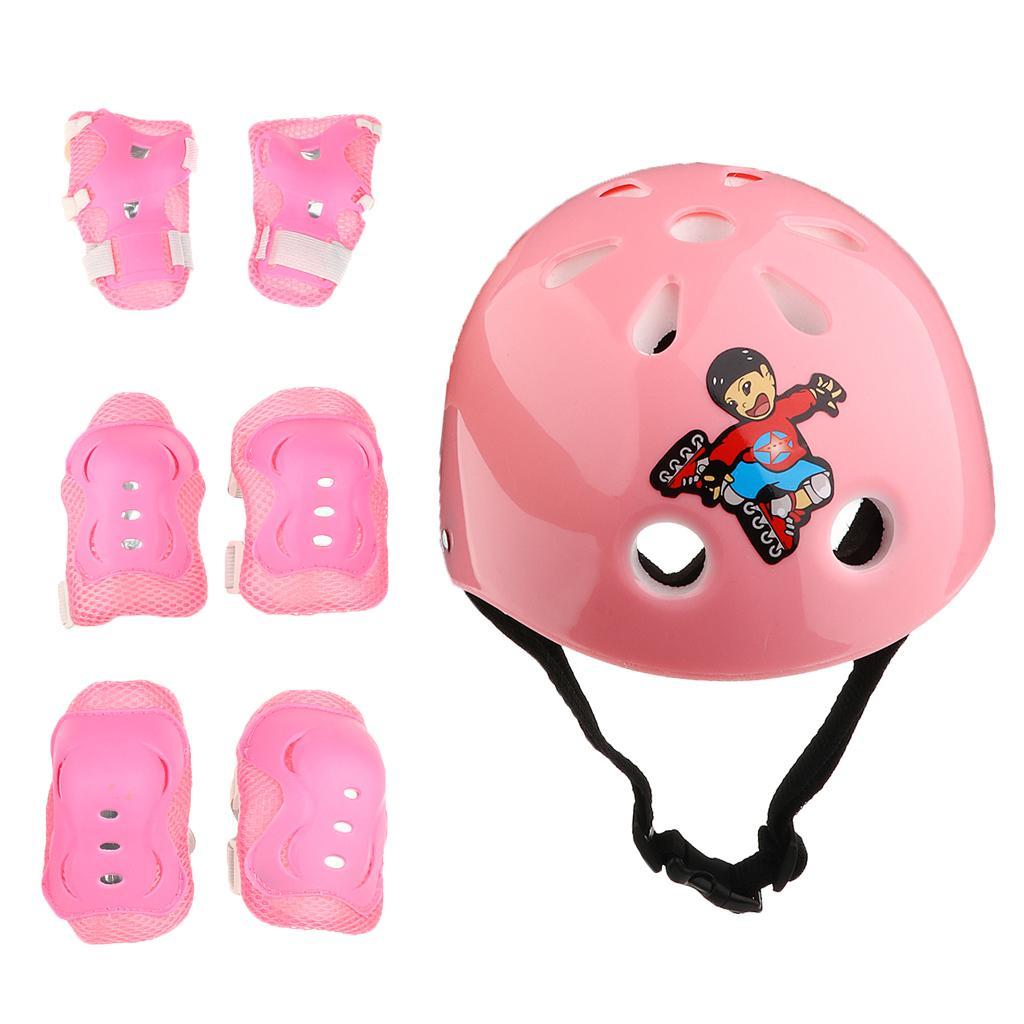 7 Pieces Kids Children Roller Skating Cycling Protective  Knee Elbow Wrist Pad  Sets