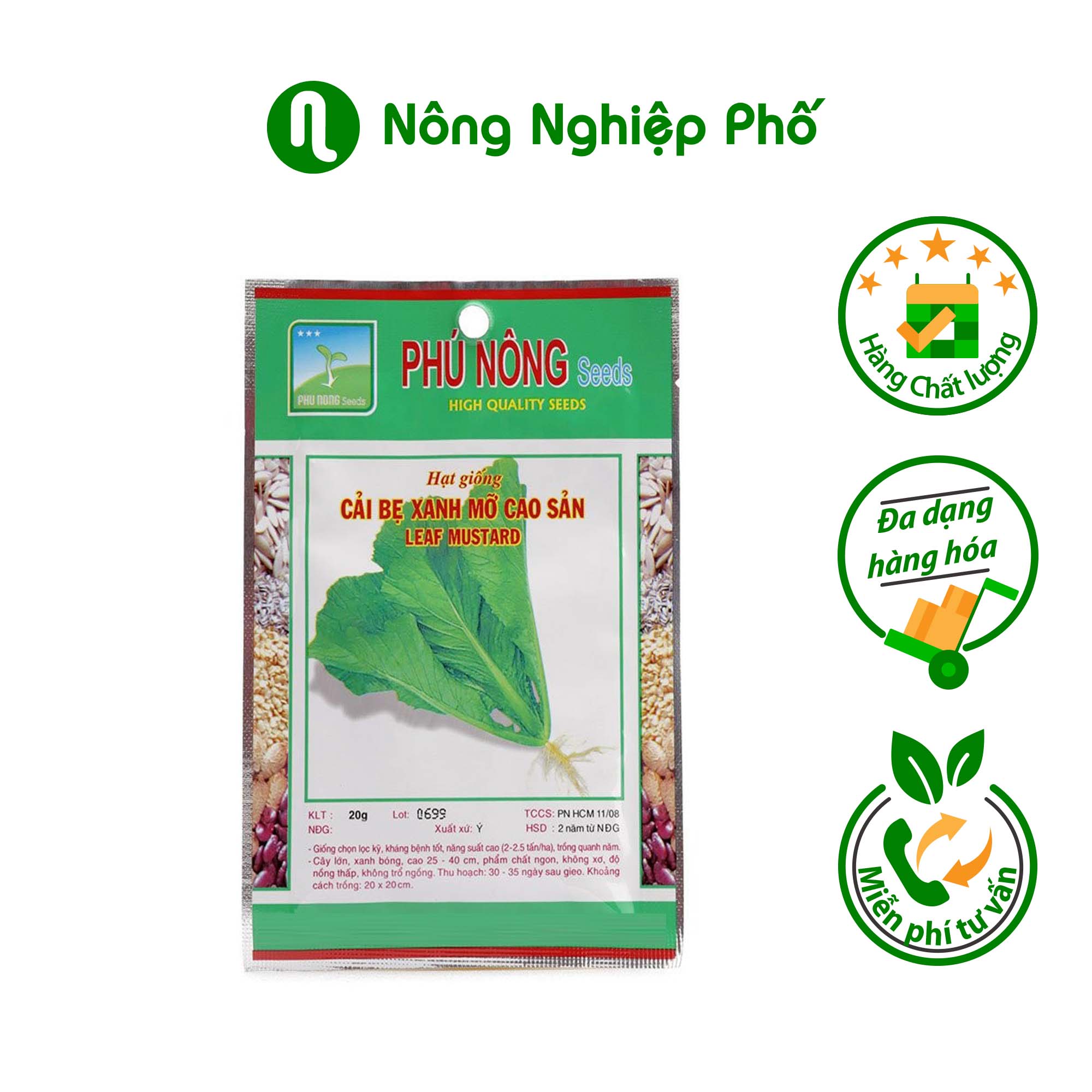 Hạt Giống Cải Bẹ Xanh Mỡ Cao Sản Phú Nông