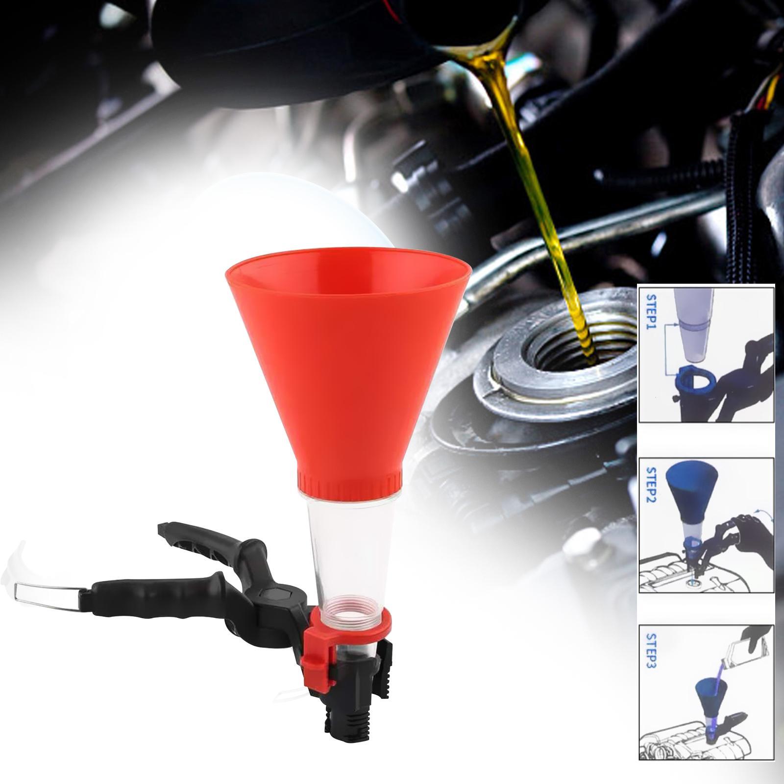 Engine Oil Funnel Oil Funnel Adapter Gasoline Funnels Filling Transfer Tool Clamp Hands Free Oil Funnel Automotive Fuel Funnel for Suvs