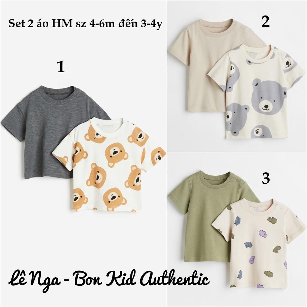 Set 2 áo phông HM UK/US sz 4-6m đến 3-4y