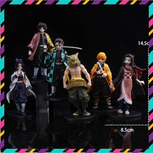 Mô Hình Thanh Gươm Diệt Quỷ , Tanjirou , Nezuko , Zenitsu , Inosuke , Giyuu - Figure Kimetsu No Yaiba, Cao 18-20cm