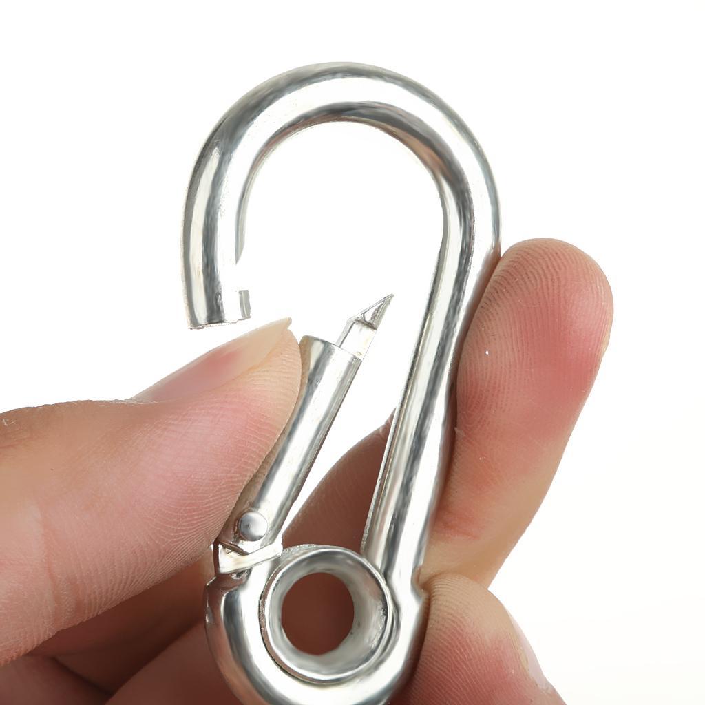 2x Outdoor Climbing Stainless Safety Hook Clip Locking Keychain Carabiner