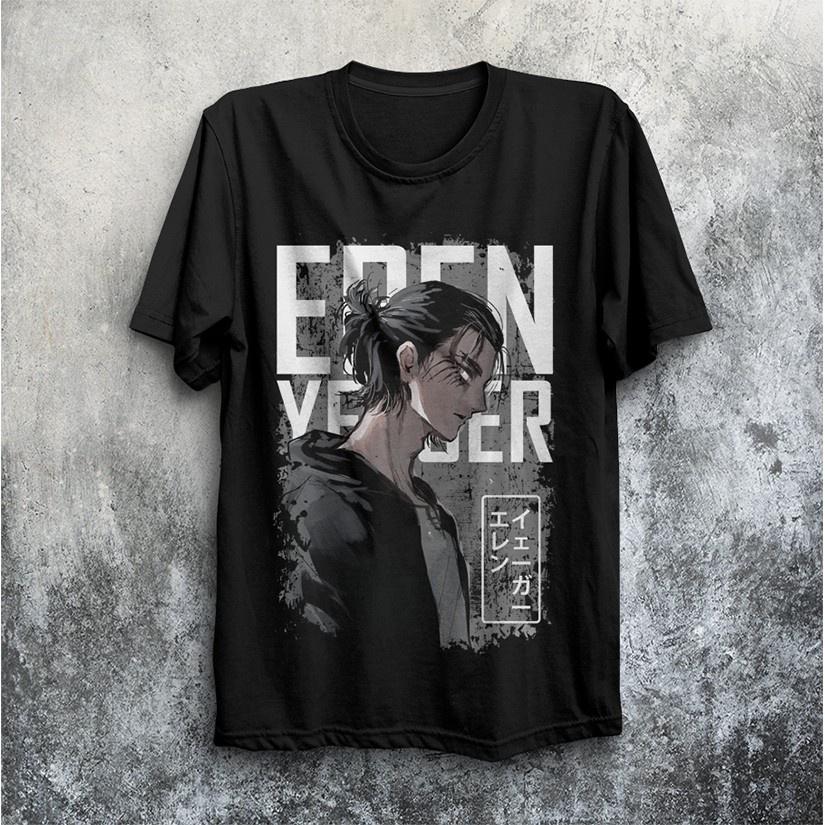 Áo thun Eren Yeager Attack on Titan, áo phông attack on titan thun cotton 4 chiều mẫu mới cực đẹp