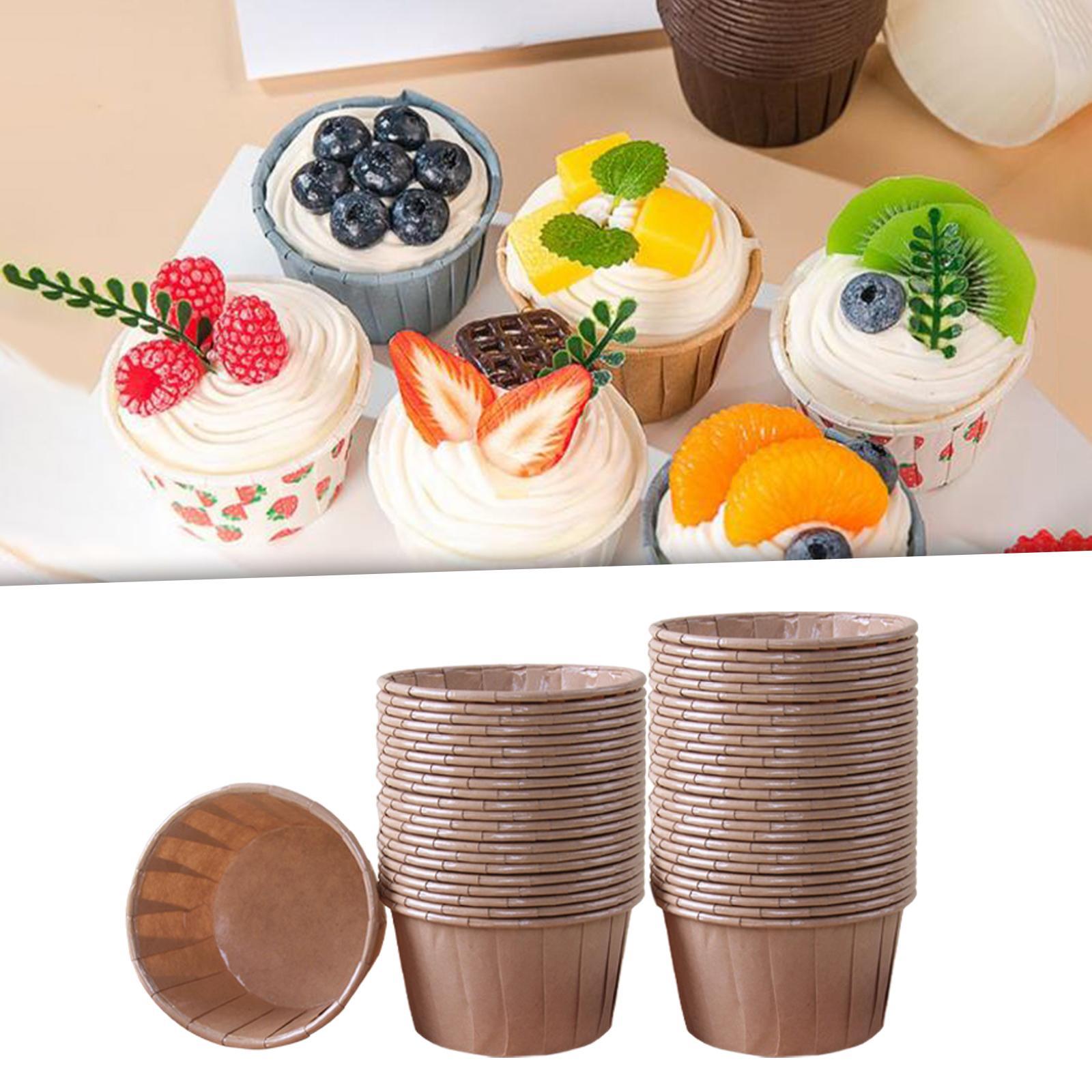 50 Pieces Greaseproof Paper Cupcake Wrappers Baking Cups Accessory Durable