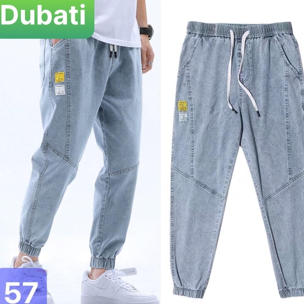 QUẦN JEAN NAM CHẤT BÒ XANH CO GIÃN, QUẦN BAGGY NAM TÚM GẤU- DB 57- DUBATI FASHION