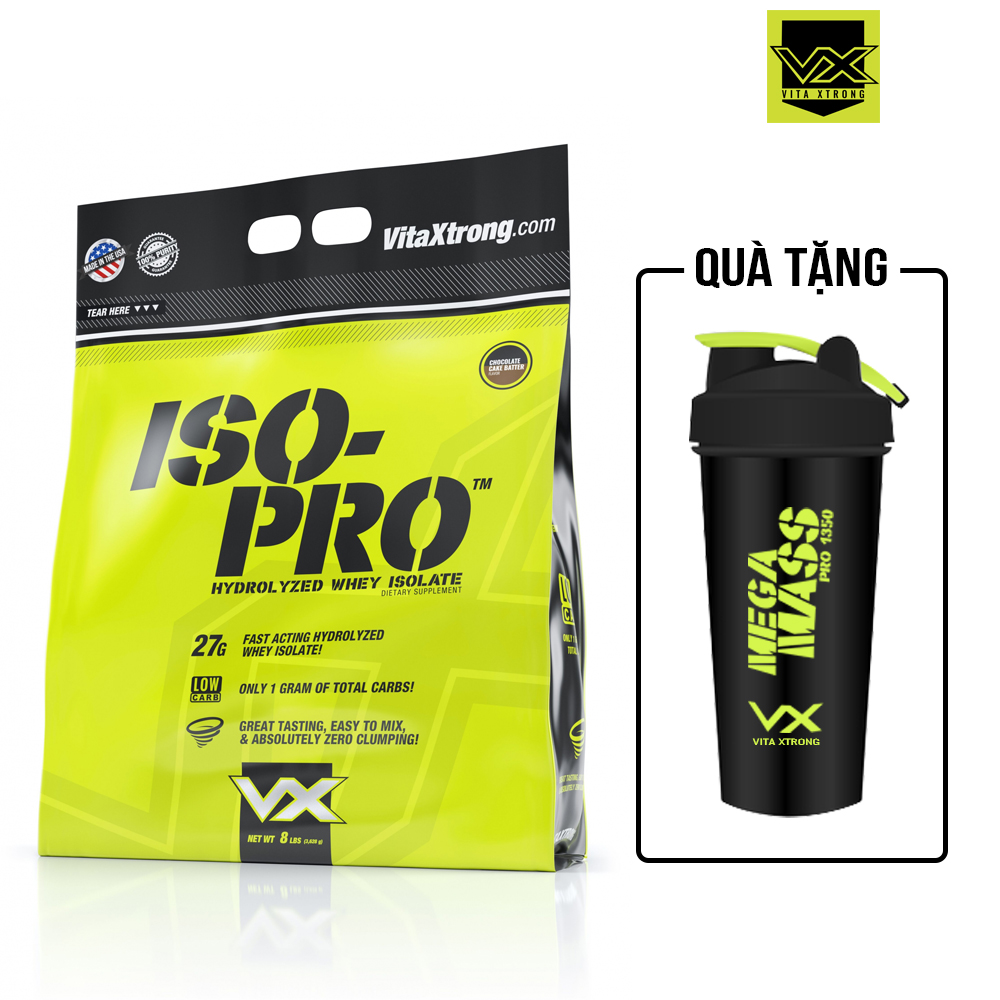 Iso Pro 8lbs Dòng Whey Protein 100% Hydrolyzed 0 Đường Tinh Khiết Từ Vitaxtrong