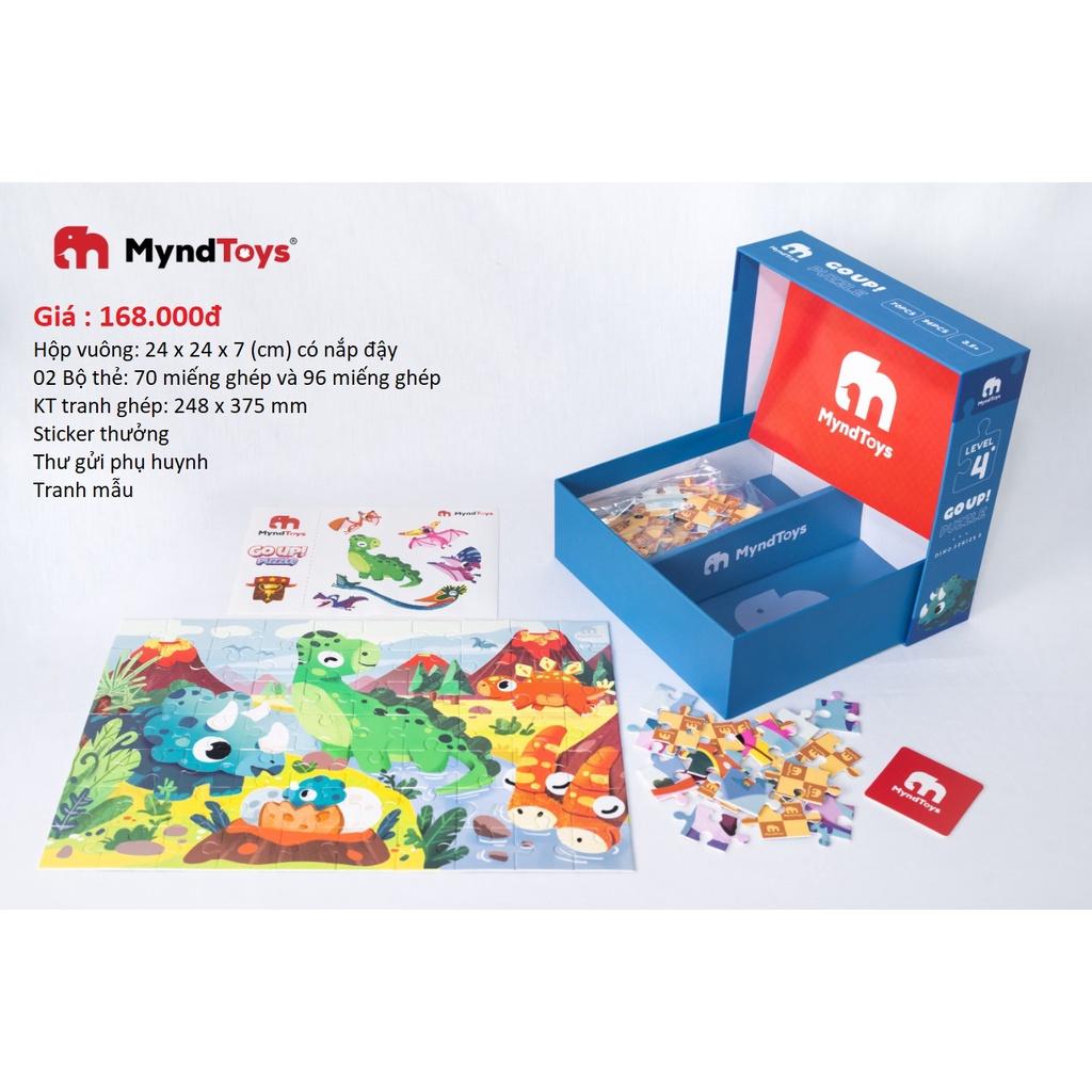 HCM-Qùa tặng-Đồ Chơi Xếp Hình MyndToys Go Up! Puzzle Level 4 - Dino Series S Dành Cho Bé Từ 4 Tuổi