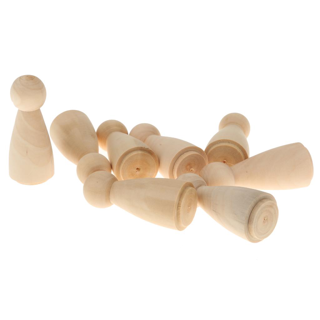 30PCS Blank Wooden Peg Family People Peg Dolls Crafts DIY Toys
