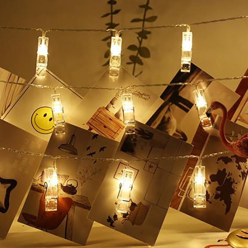 Dây Đèn Led 40 Kẹp Ảnh Chống Thấm Nước Trang Trí Nhà Cửa